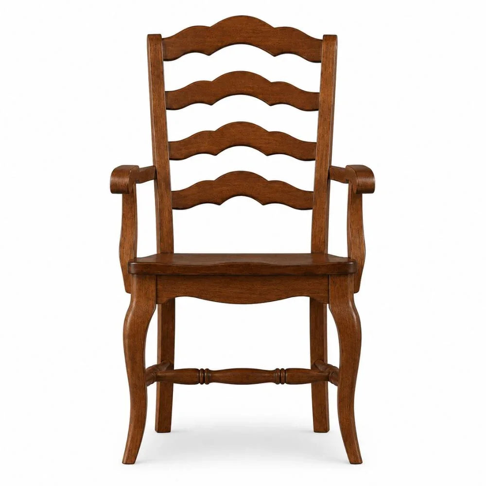 Chestnut French Country Ladder Back Armchair