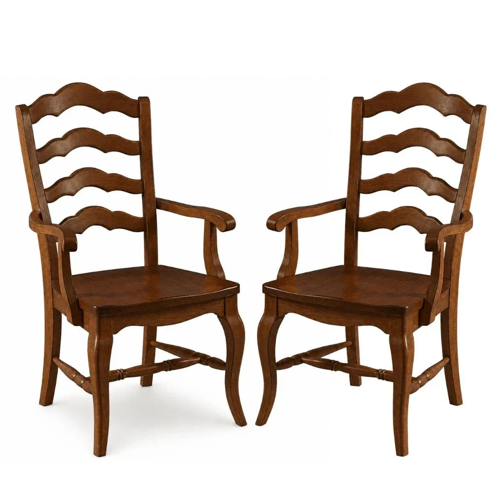 Chestnut French Country Ladder Back Armchair