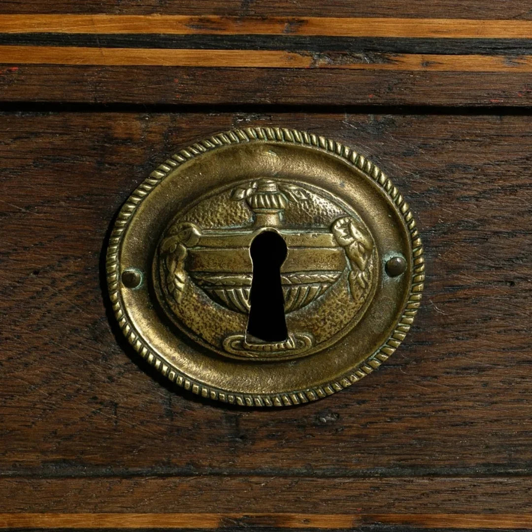 Classic Baroque Oak Buffet Brass Accents, Circa 1820