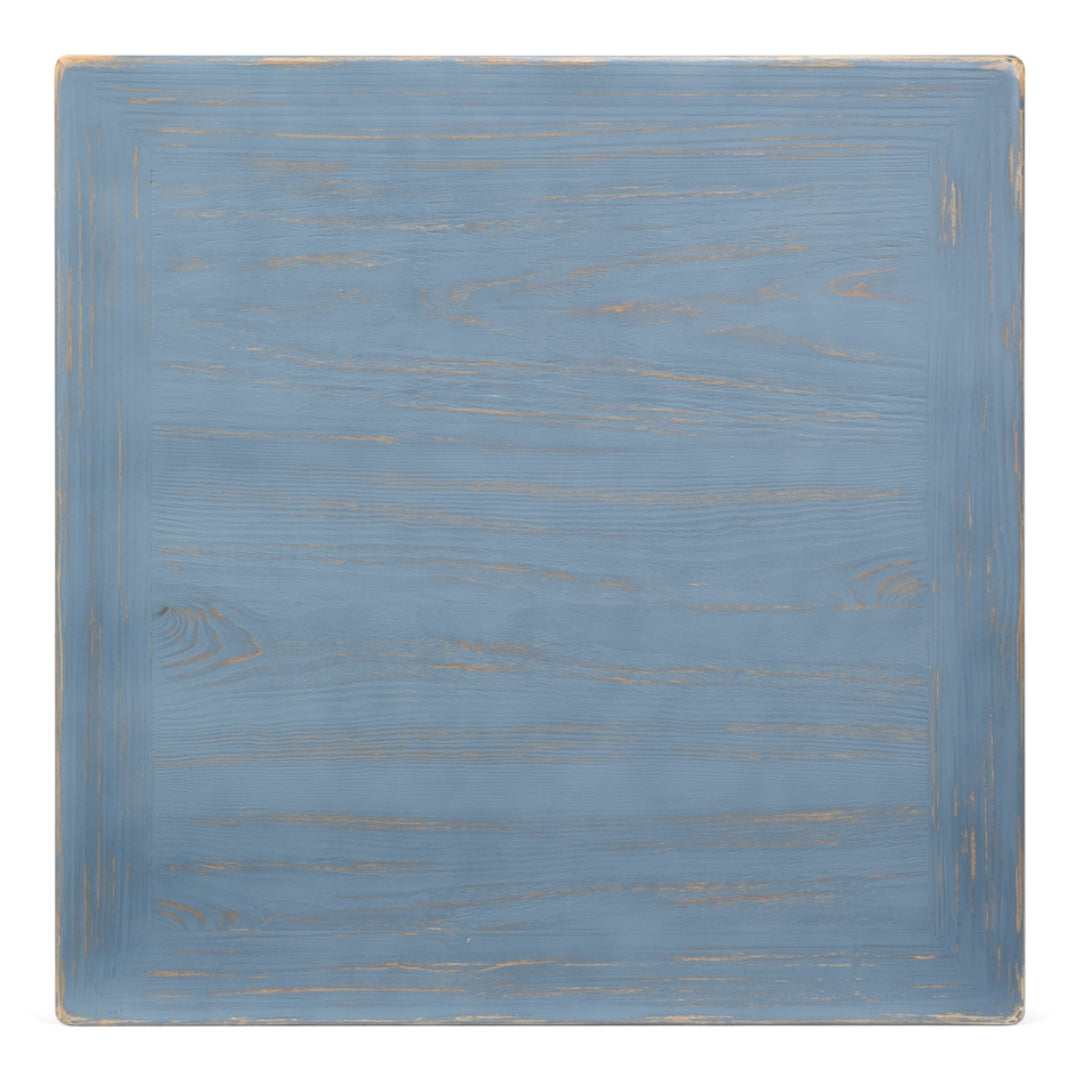 Distressed Blue Curved Leg Coffee Table