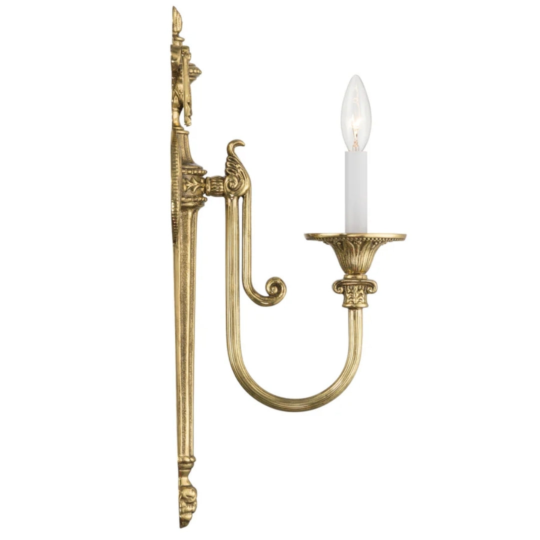 Classic Brass Single Swoop Arm Wall Sconce