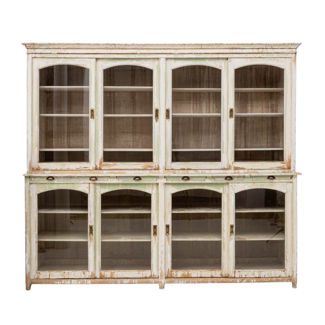 Arched French Country Patinated Display Cabinet, Circa 1900
