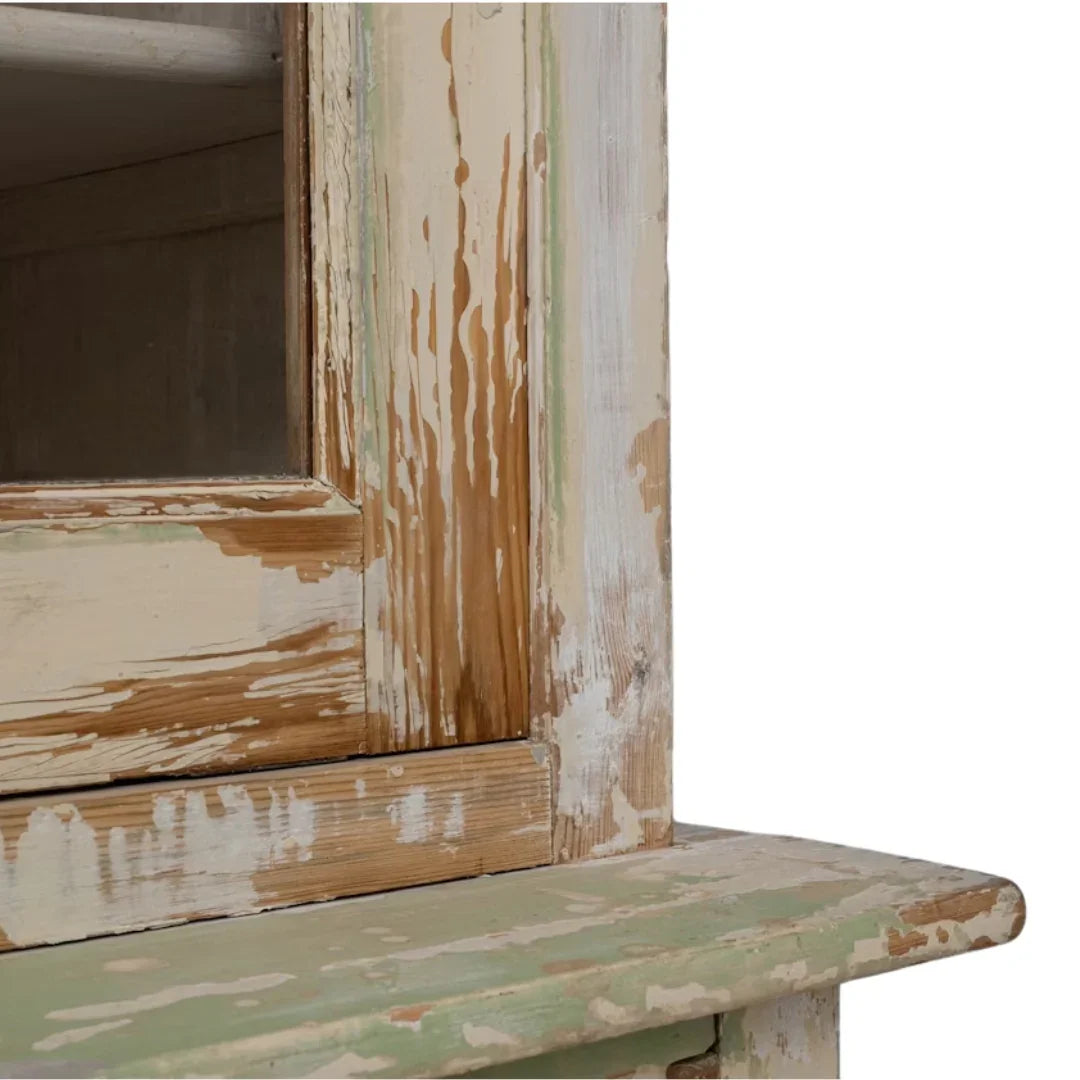 Arched French Country Patinated Display Cabinet, Circa 1900