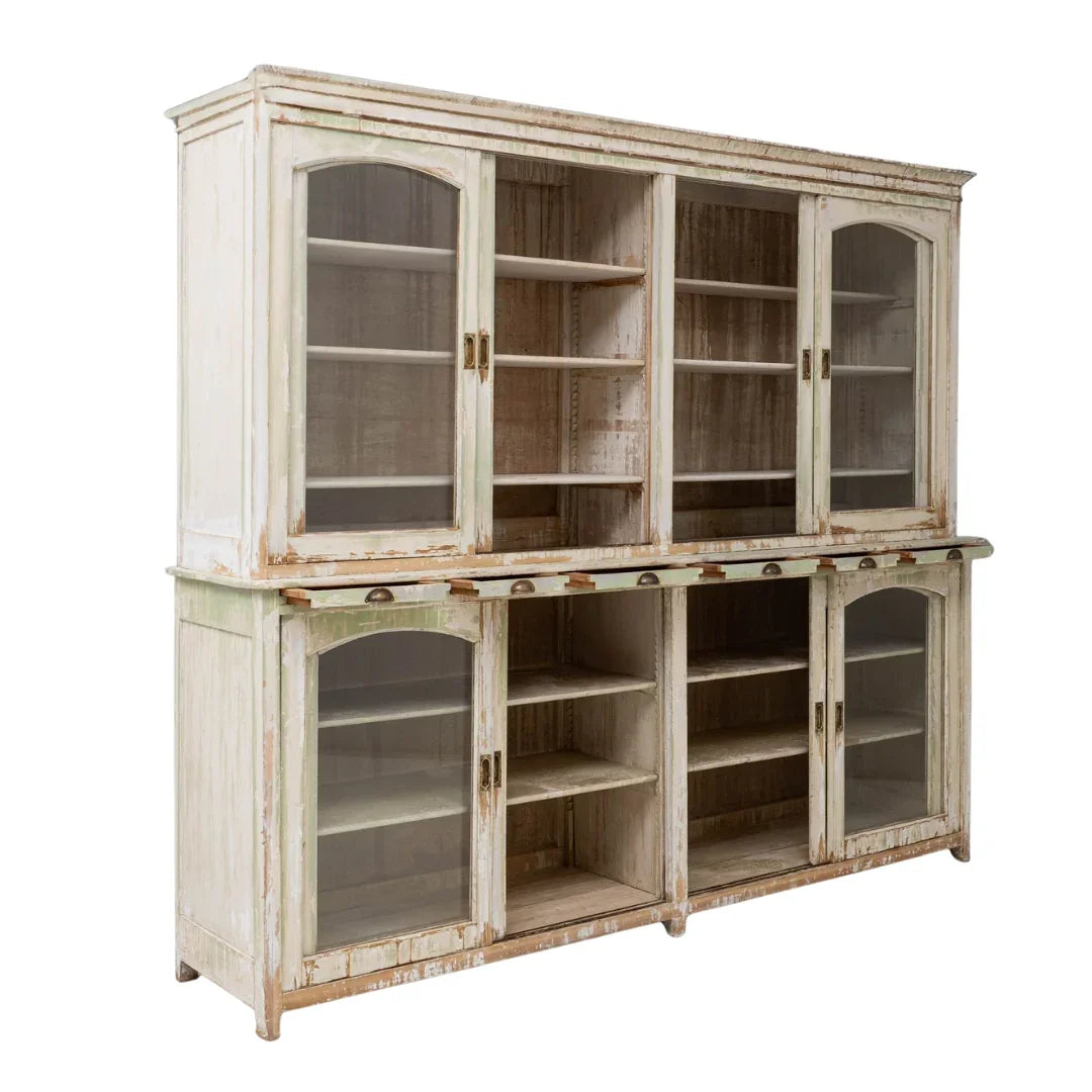 Arched French Country Patinated Display Cabinet, Circa 1900