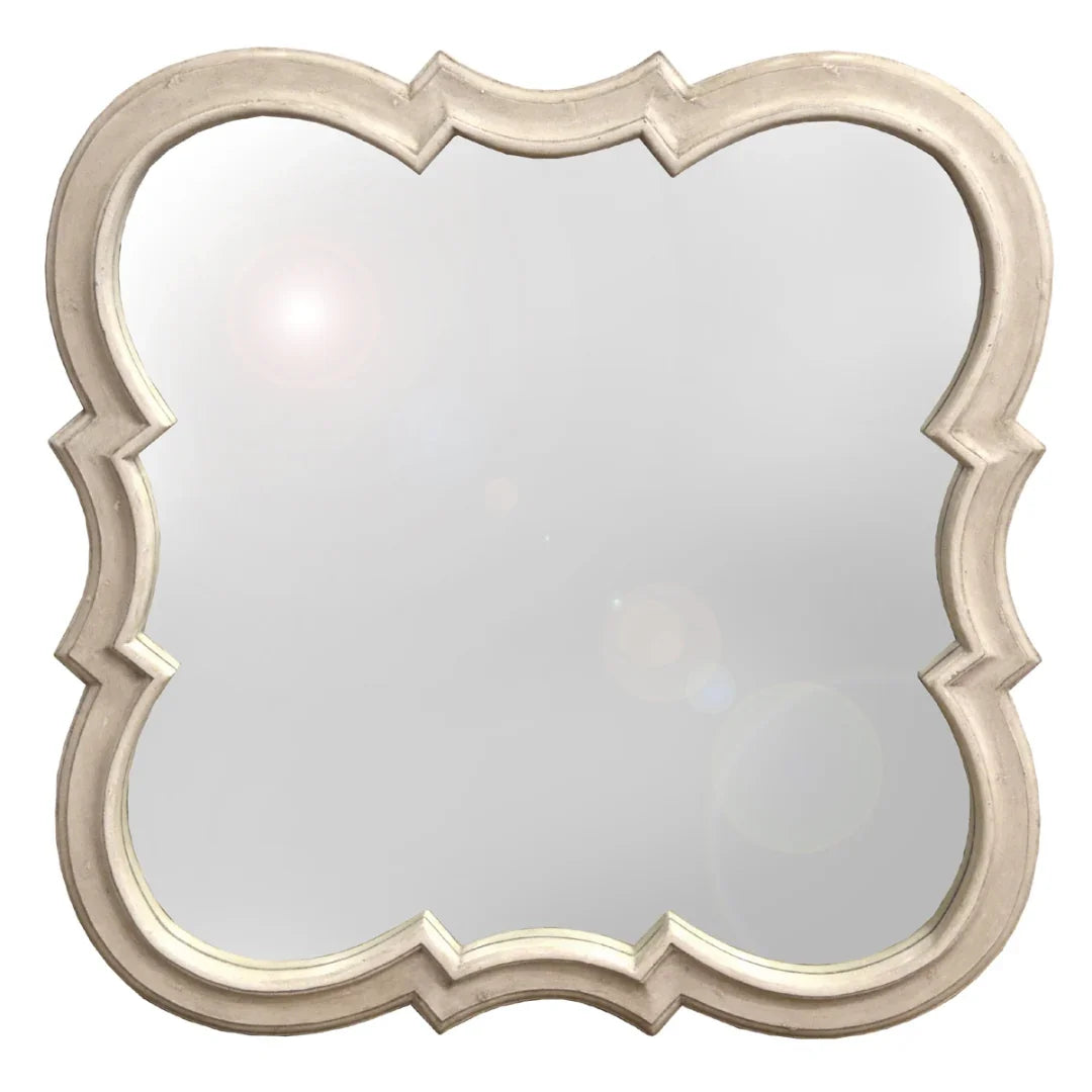Cream Quatrefoil Wall Mirror