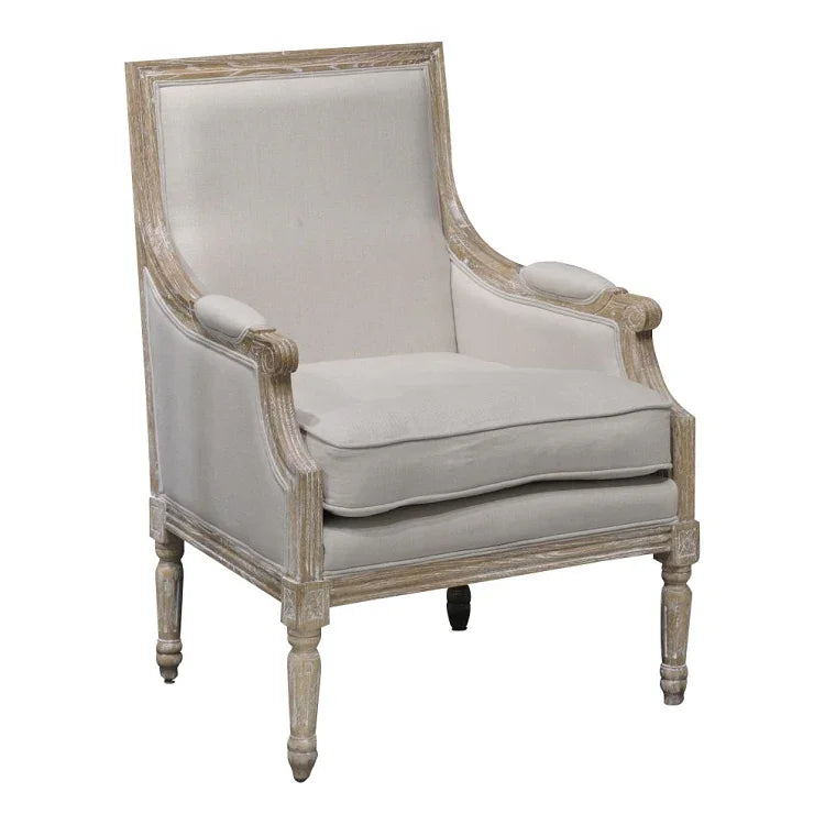 Natural White Wash Louis Armchair