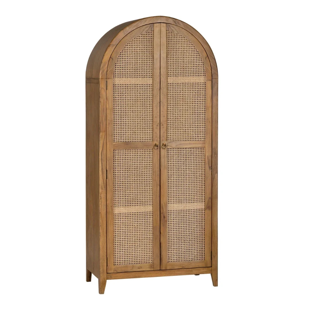 Seabreeze Arched Cabinet with Cane Doors