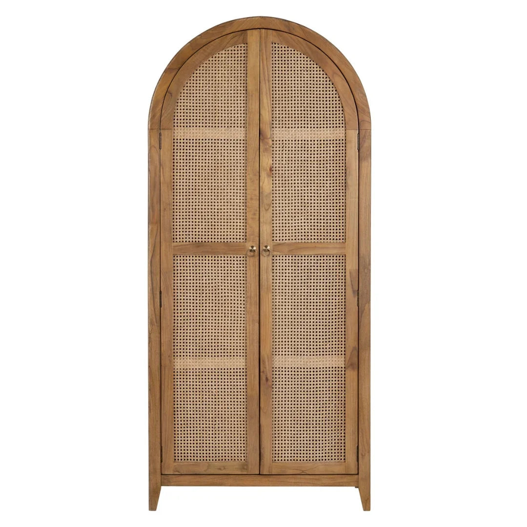 Seabreeze Arched Cabinet with Cane Doors