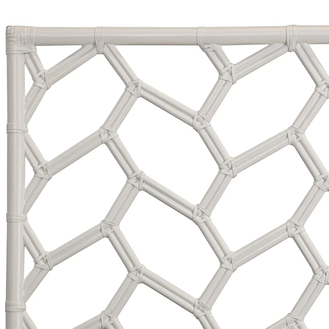 Coastal Diamond Weave Rattan Queen Headboard