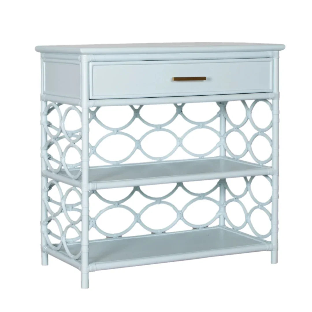 Coastal Loop Weave Rattan Console Table