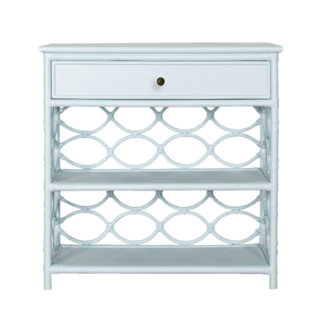 Coastal Loop Weave Rattan Console Table