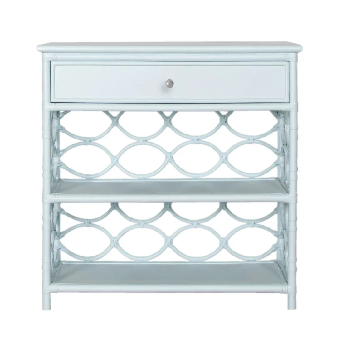 Coastal Loop Weave Rattan Console Table