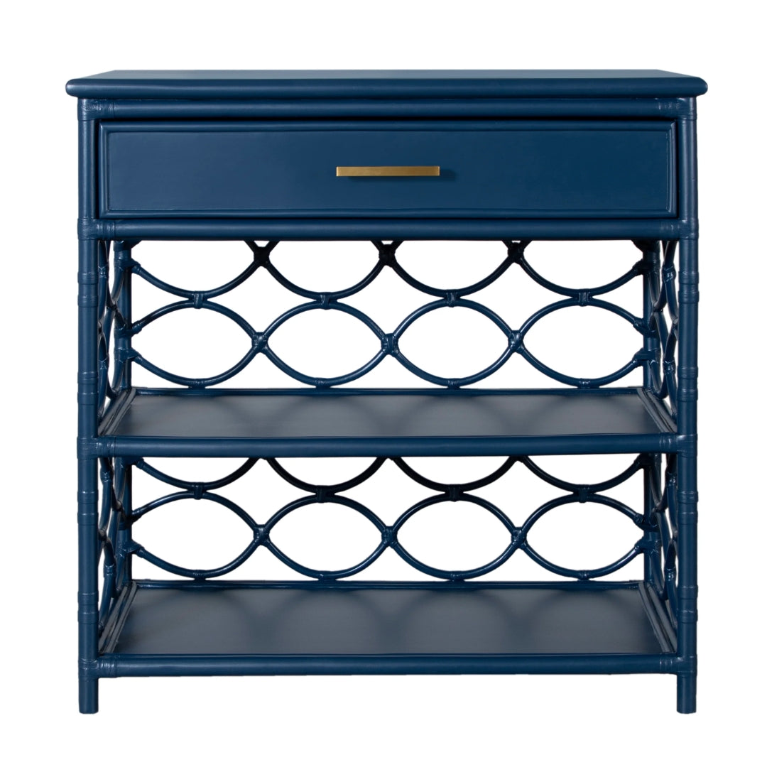 Coastal Loop Weave Rattan Console Table