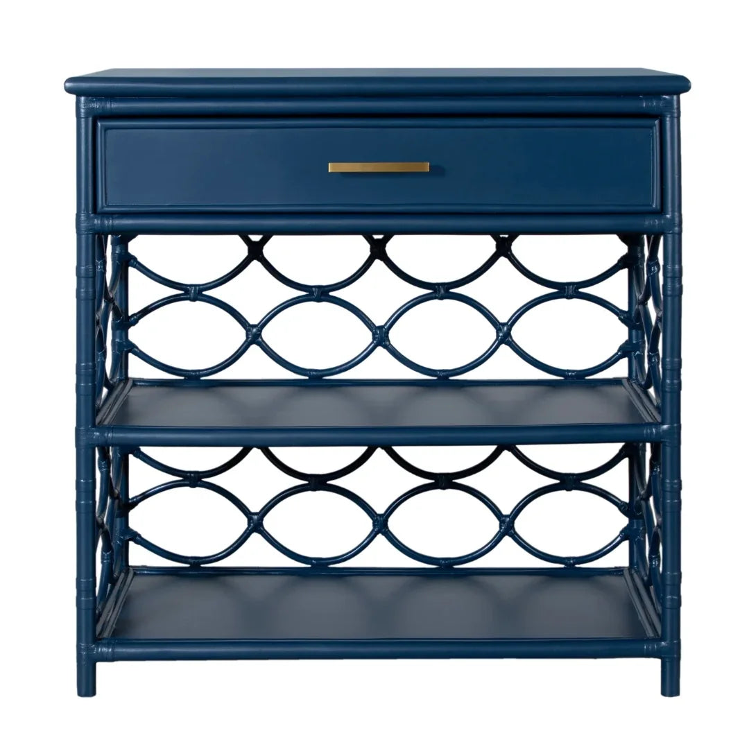 Coastal Loop Weave Rattan Console Table