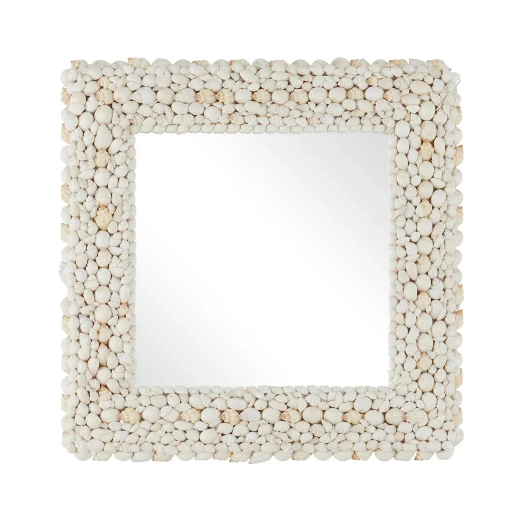 Coastal Seashell Square Mirror