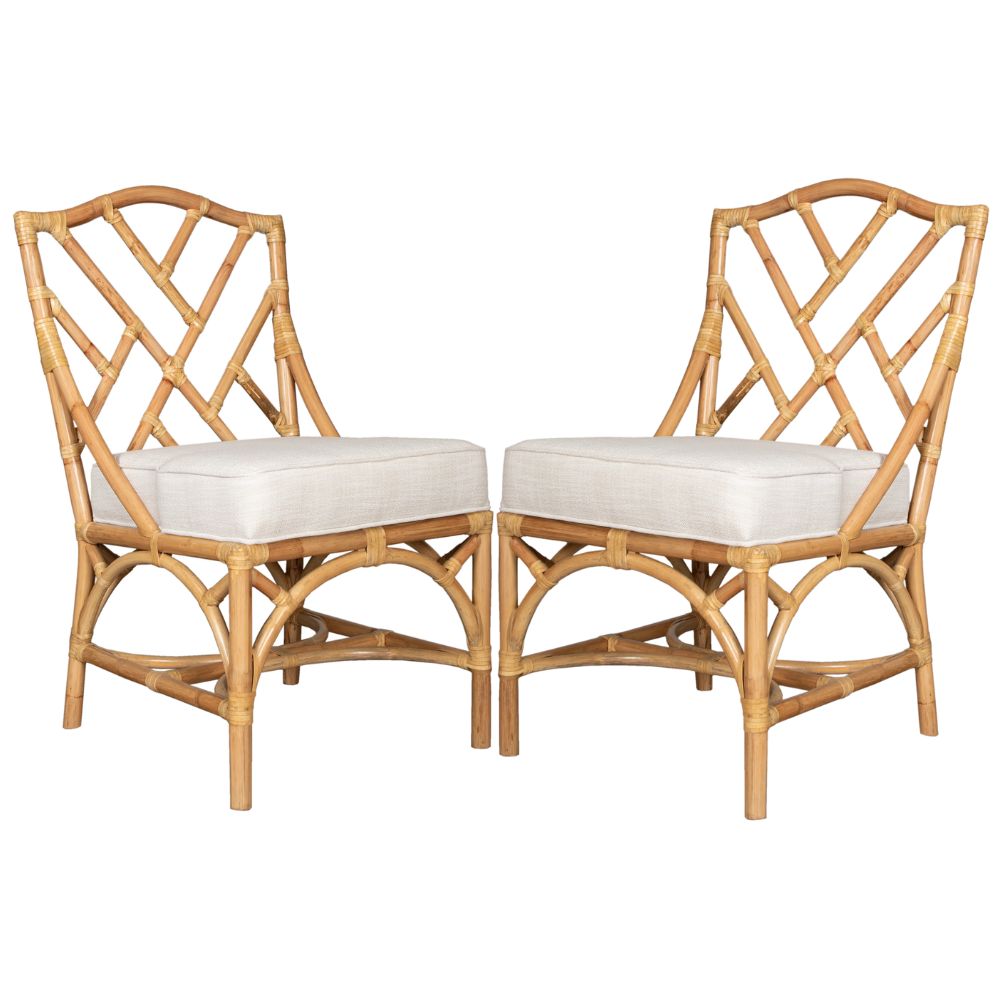 Coastal Luxe Rattan Side Chair