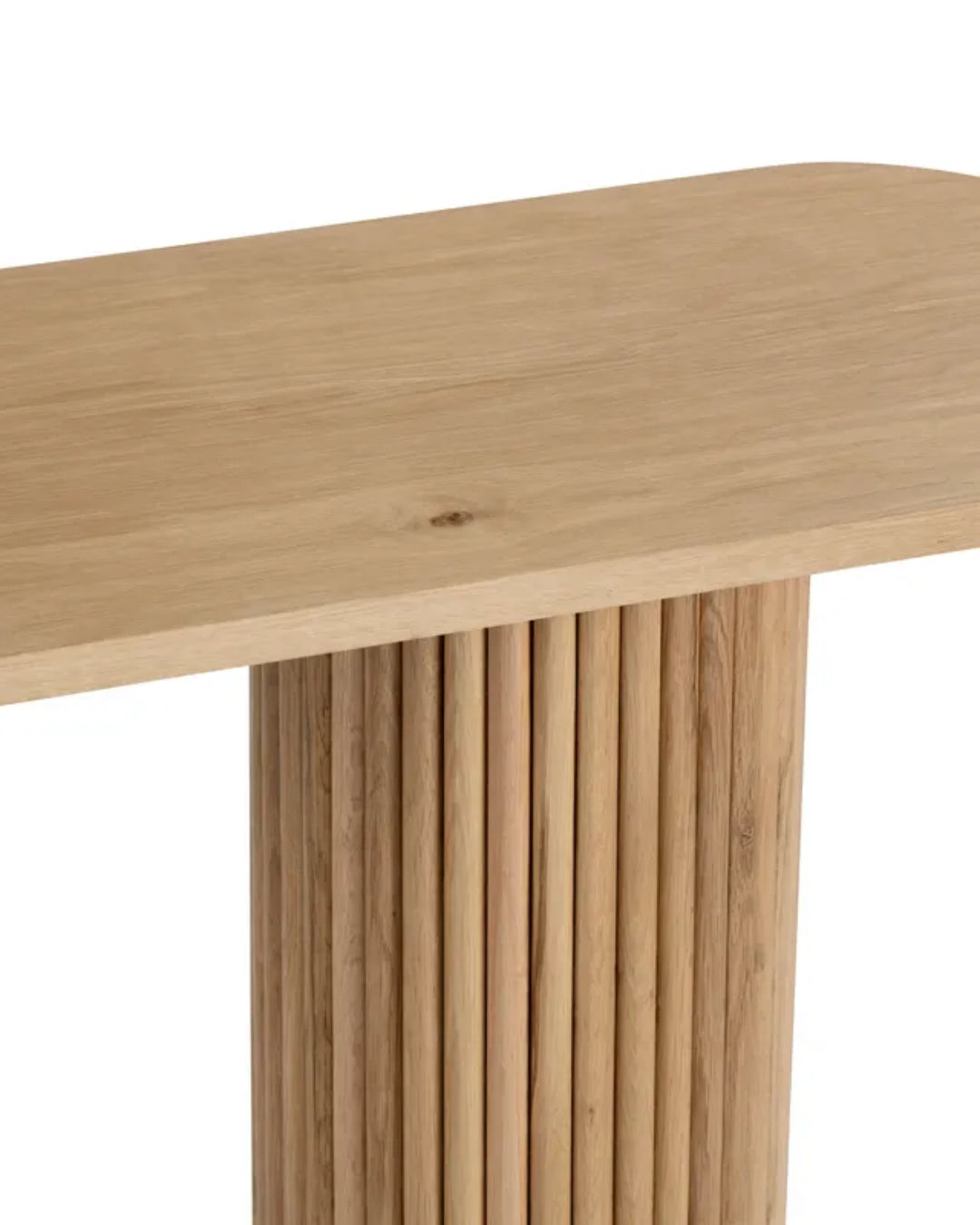 Transitional Fluted Pedestal Wood Console