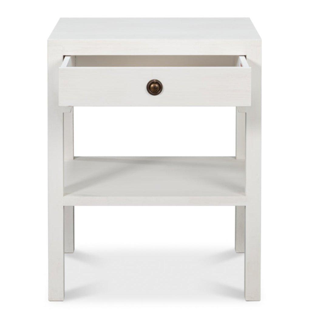 Cottage White Single Drawer Side Table