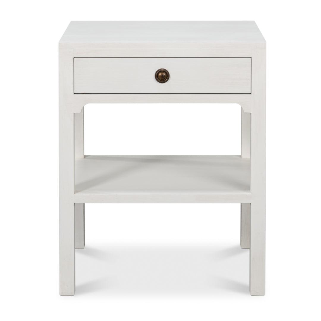 Cottage White Single Drawer Side Table