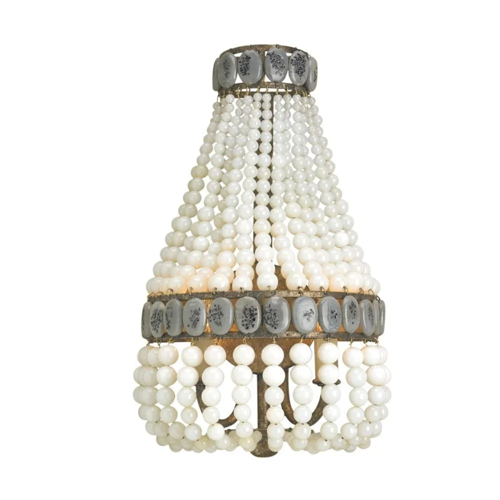 Cream Beaded Wall Sconce