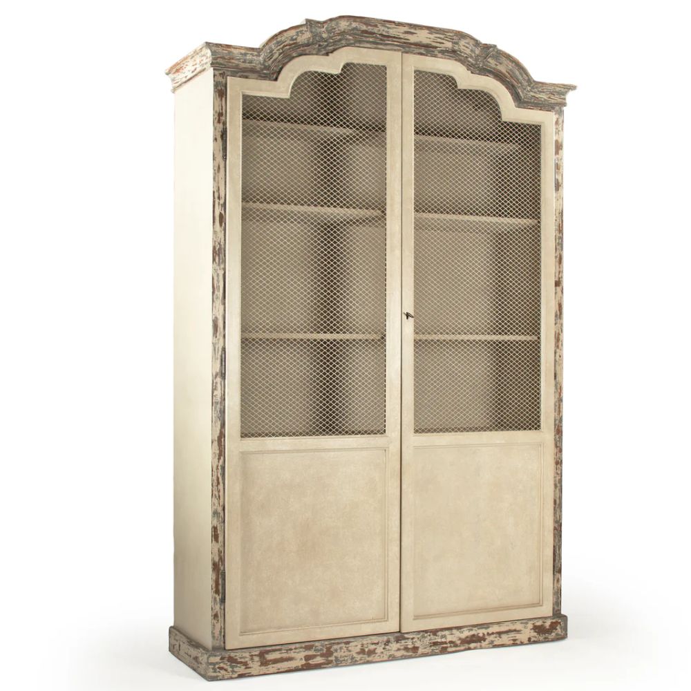 Crown French Country Mesh Door Display Cabinet