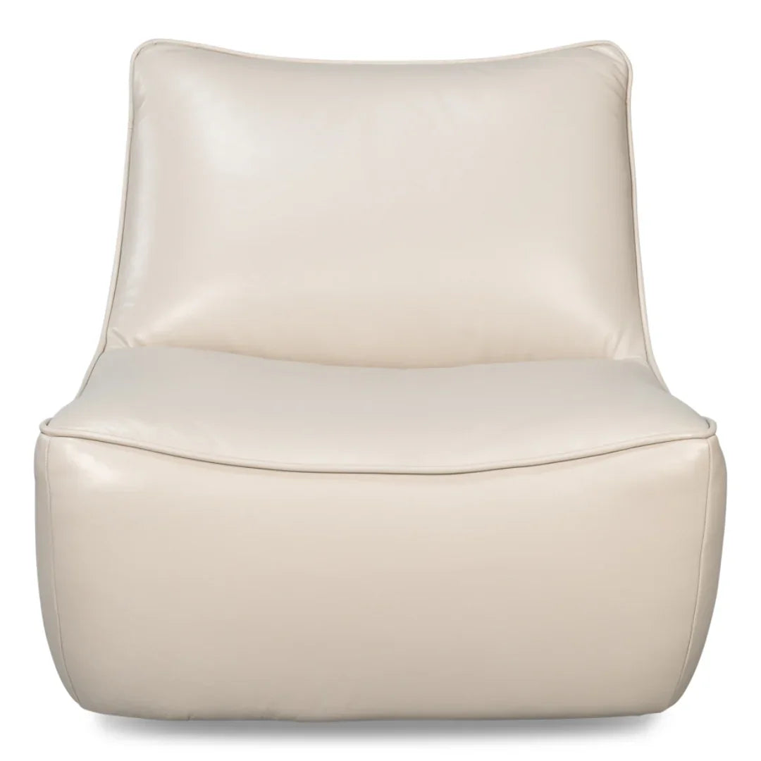 White Modern Leather Swivel Lounge Chair