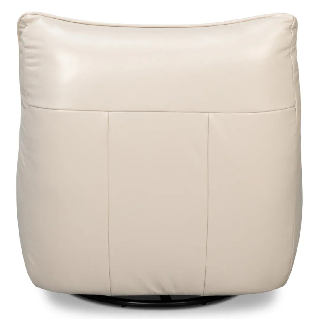 White Modern Leather Swivel Lounge Chair