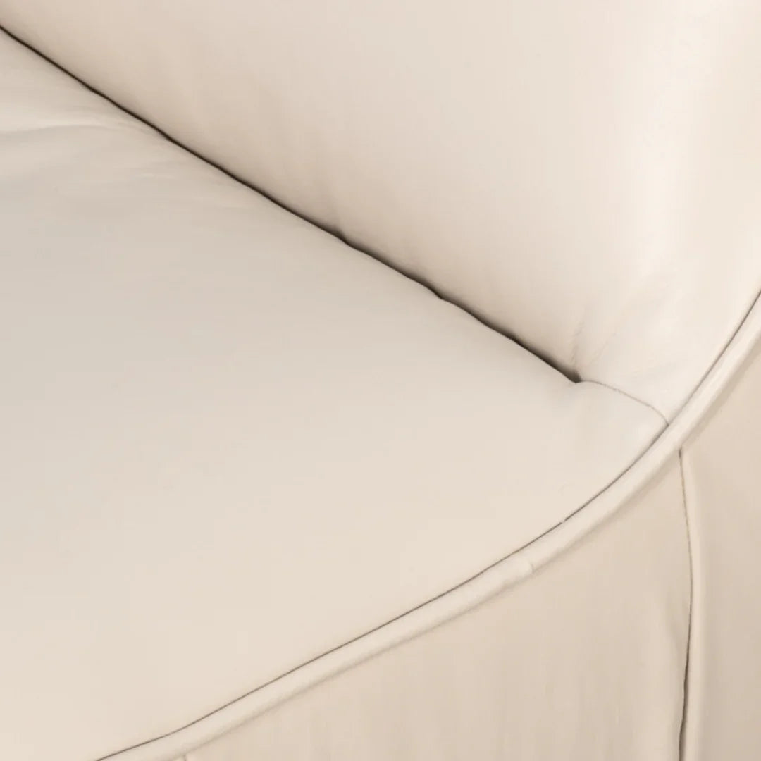 White Modern Leather Swivel Lounge Chair