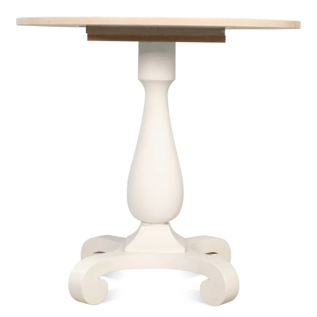 White Travertine Top Bistro Table