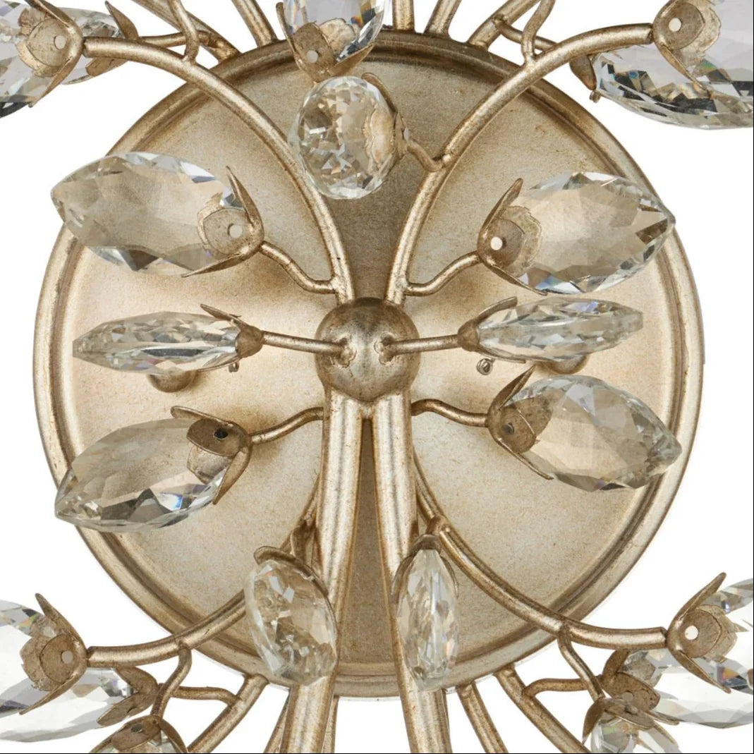 Crystal Leaf Gold Sconce