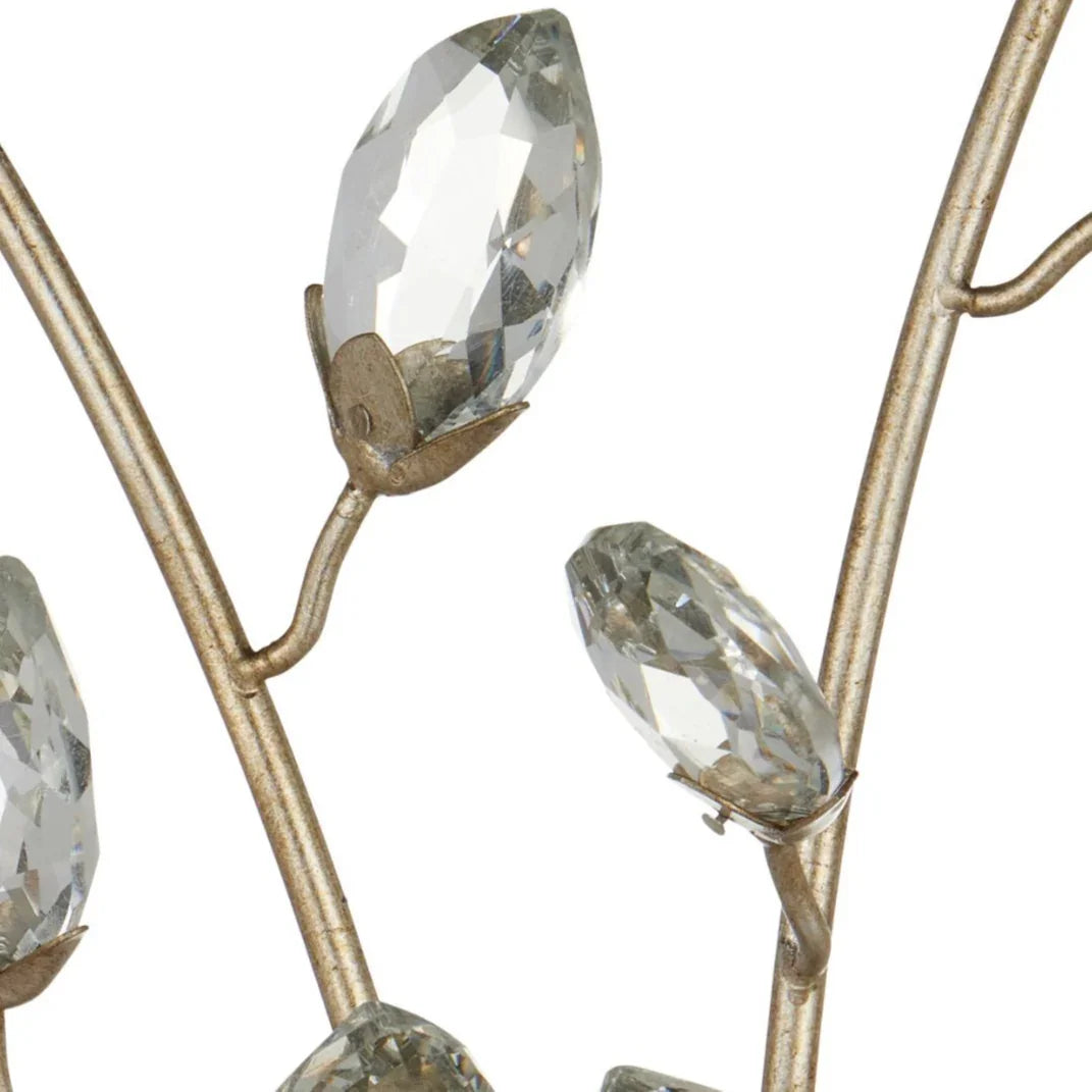 Crystal Leaf Gold Sconce