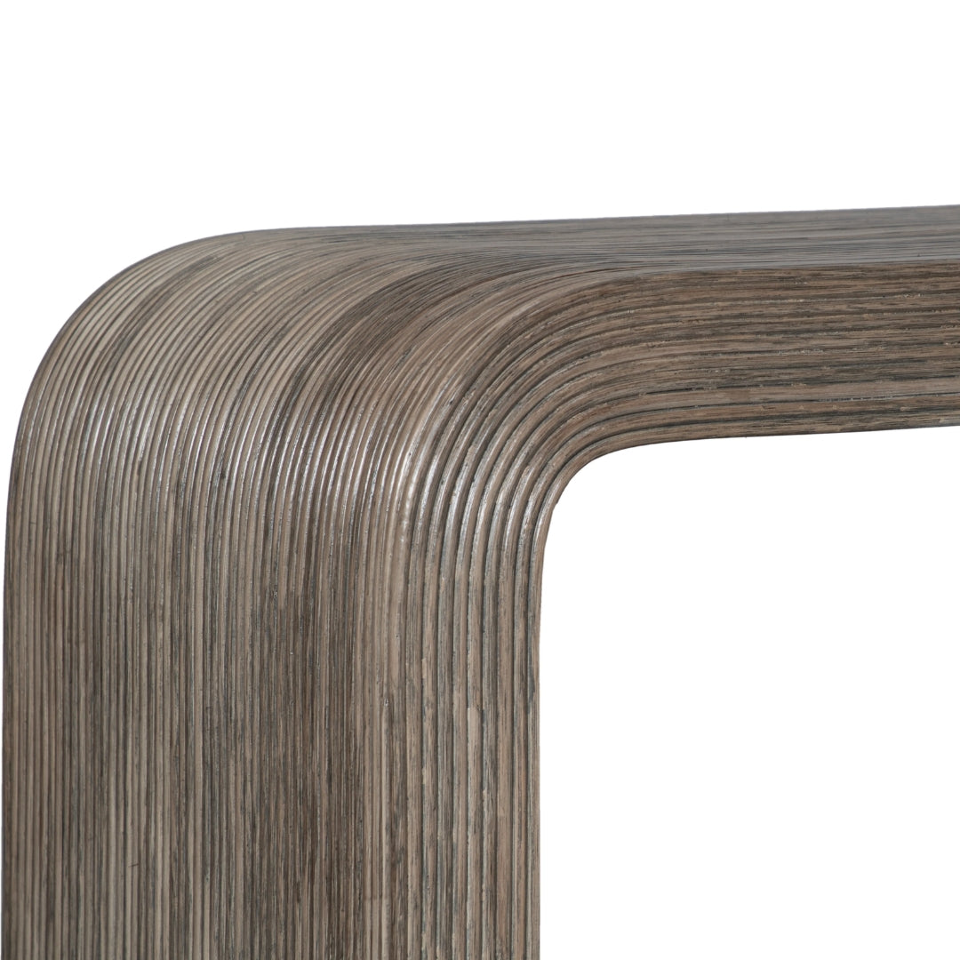 Curved Pencil Rattan Waterfall Bench
