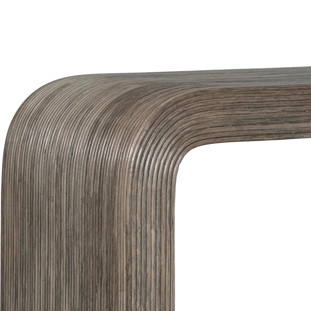 Curved Pencil Rattan Waterfall Bench