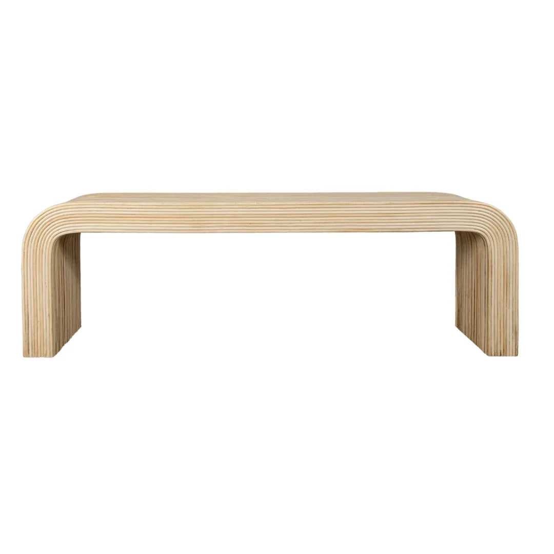 Curved Pencil Rattan Waterfall Bench