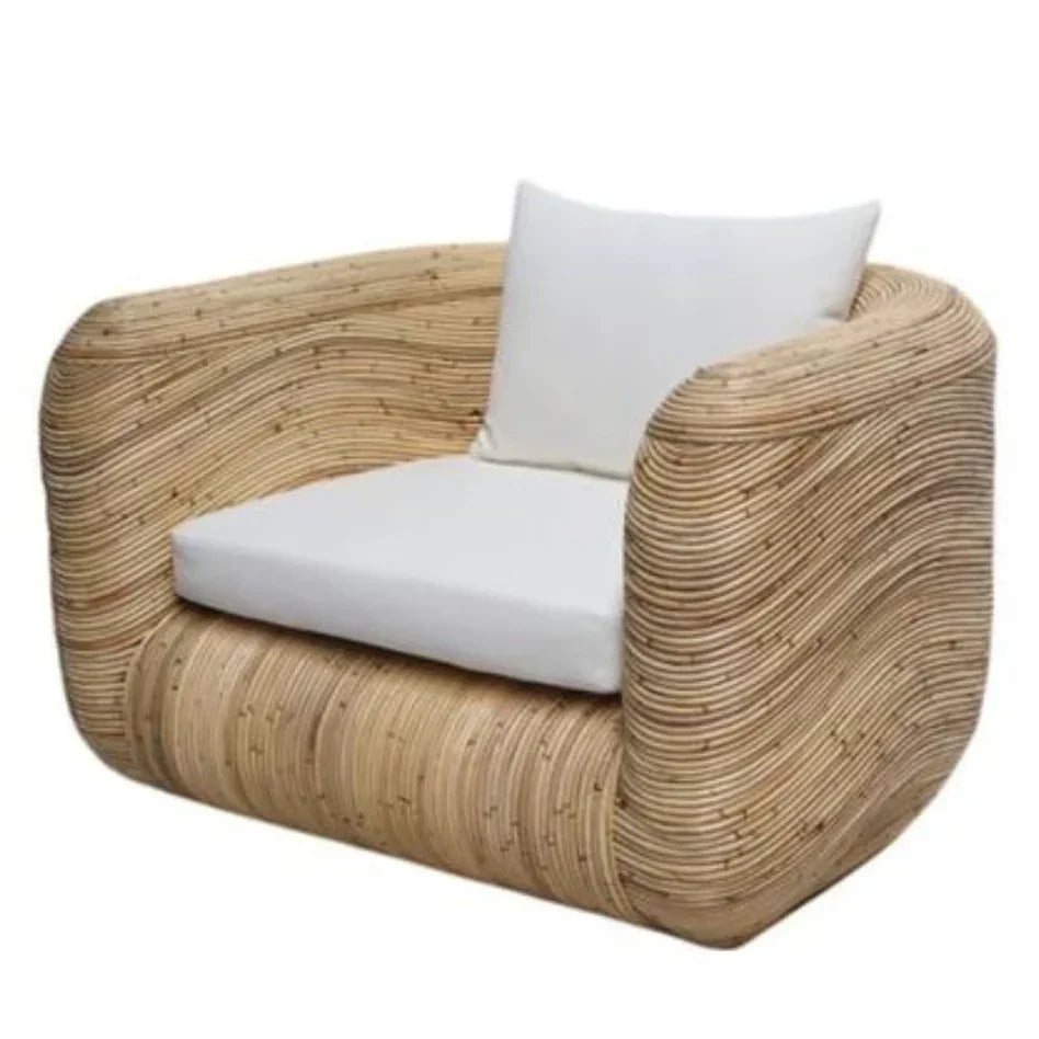 Wavy Rattan Accent Chair