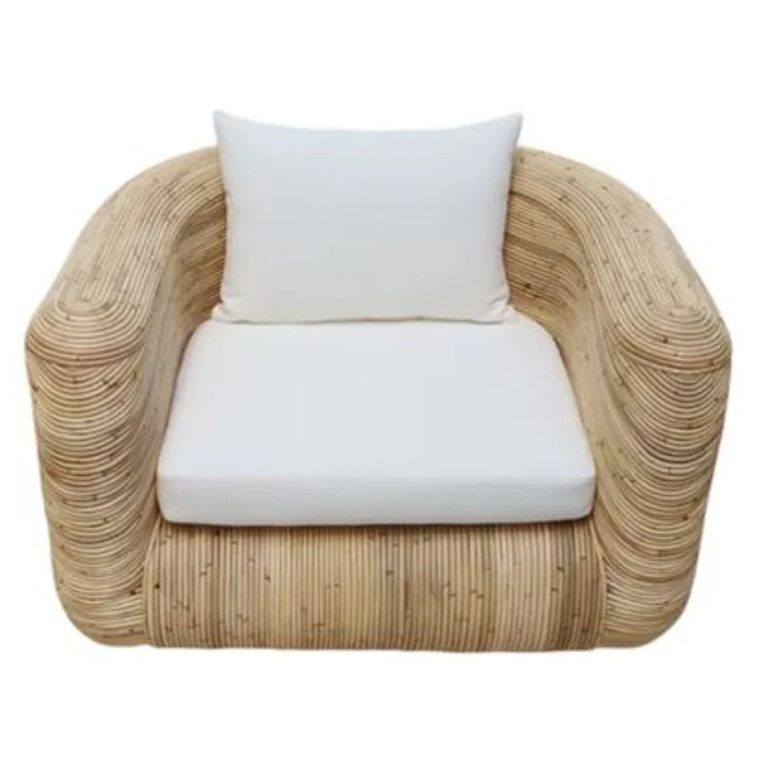 Wavy Rattan Accent Chair