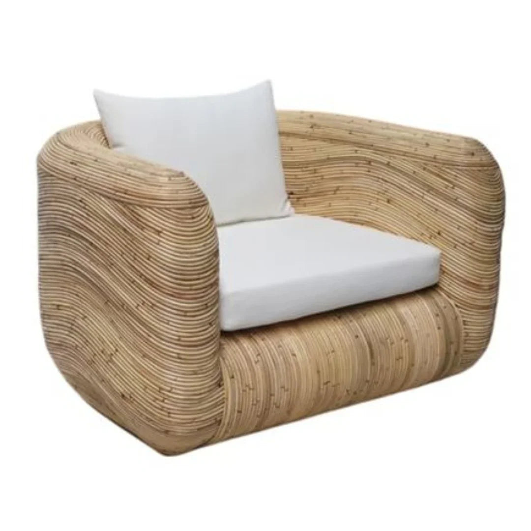 Wavy Rattan Accent Chair