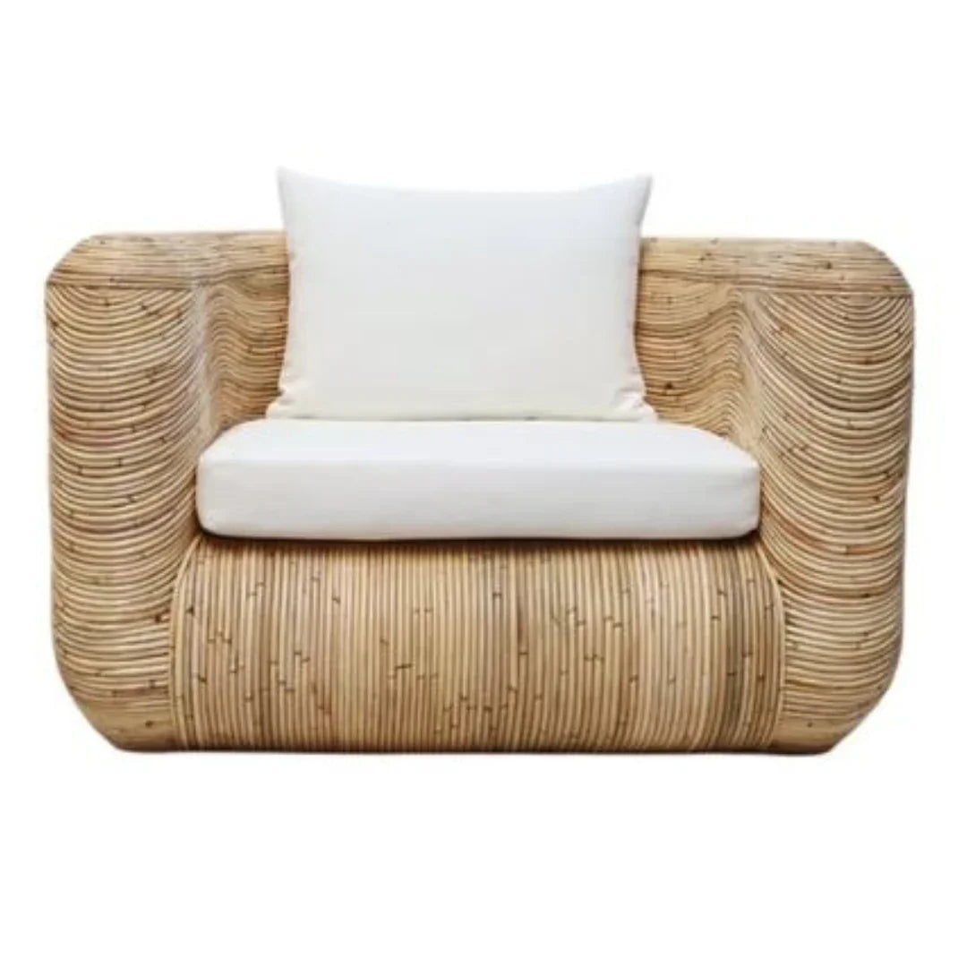 Wavy Rattan Accent Chair
