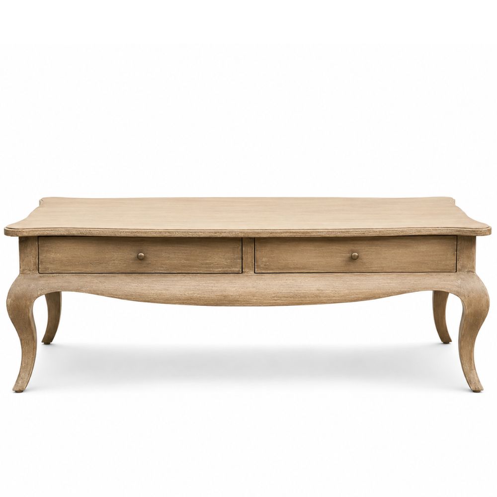 Curvy French Coffee Table with Drawers