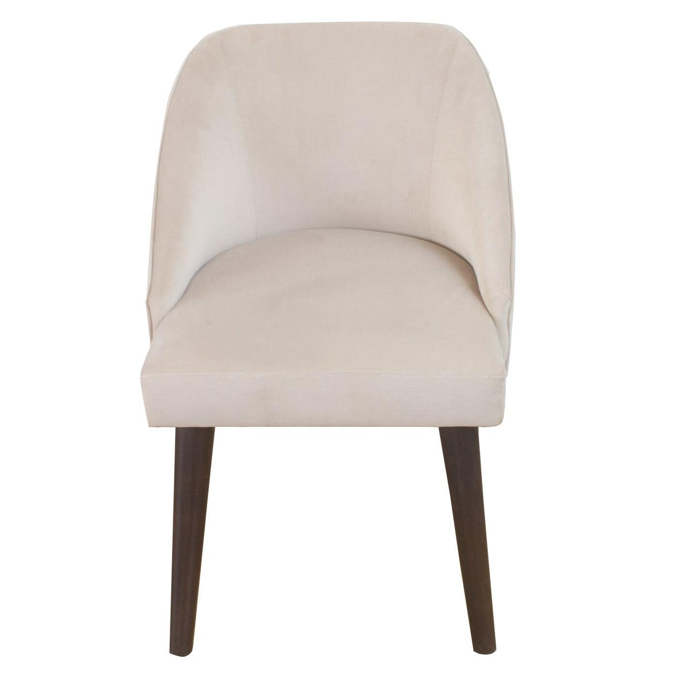 White Mod Velvet Dining Chair