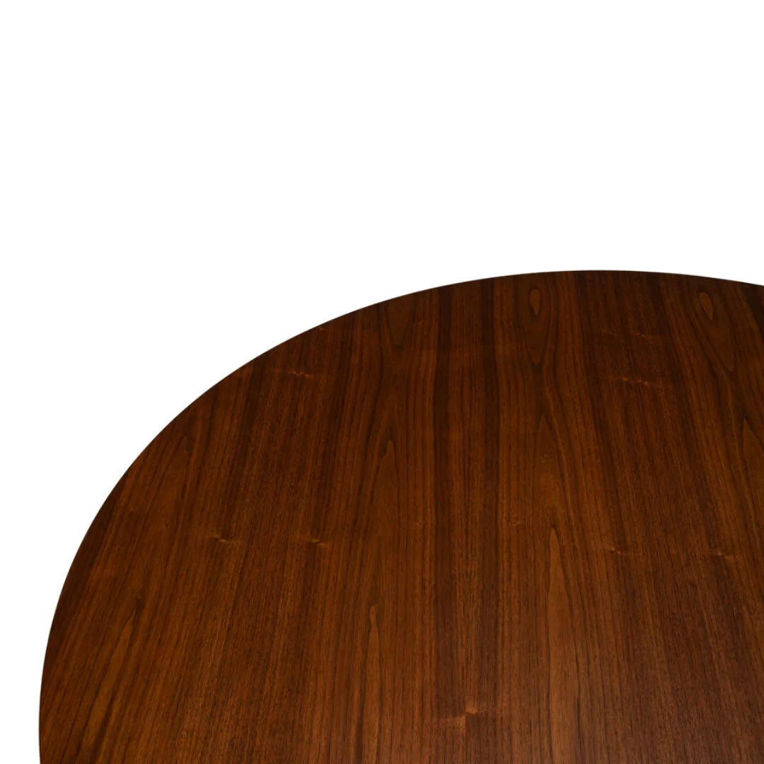 Round Dark Walnut Coffee Table