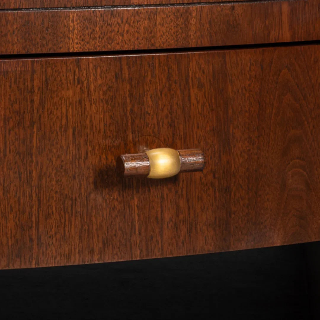 Round Dark Walnut Coffee Table