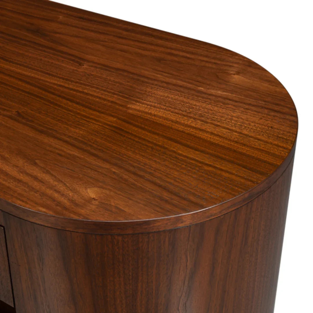 Oblong Dark Walnut Console Table