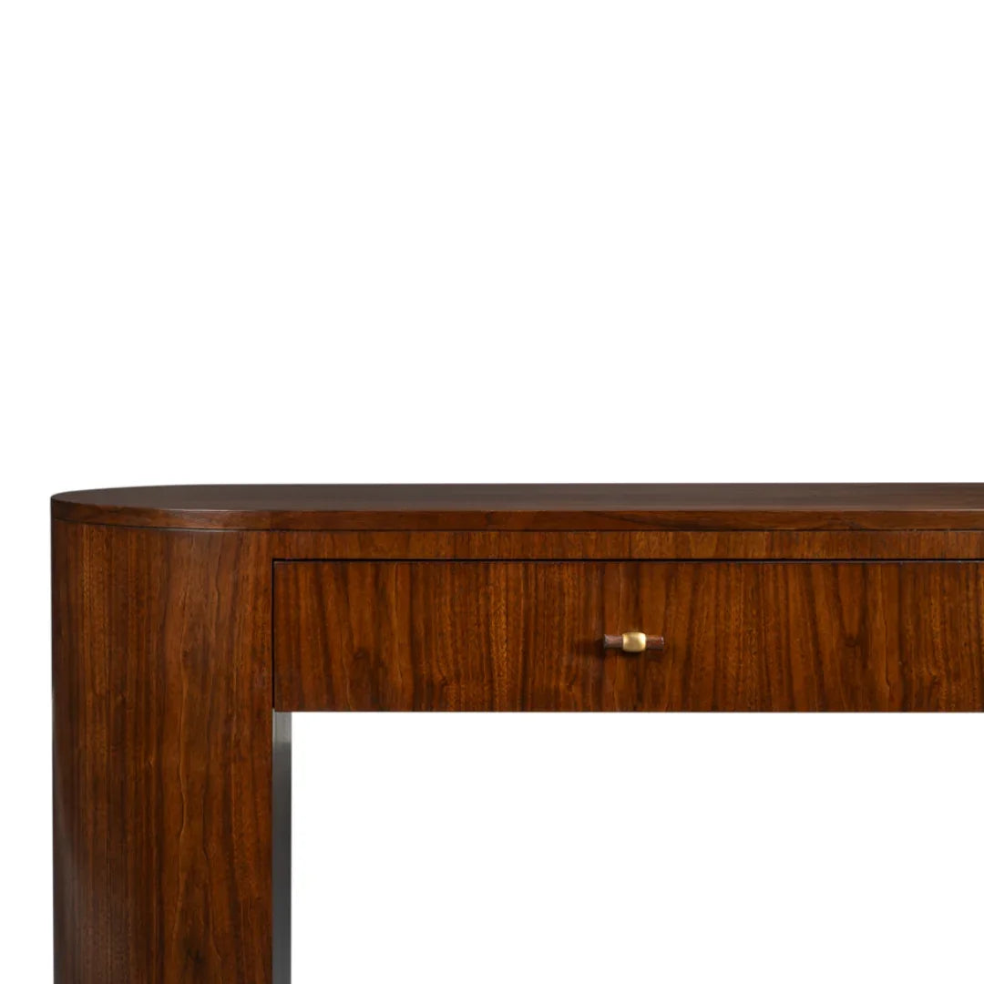 Oblong Dark Walnut Console Table