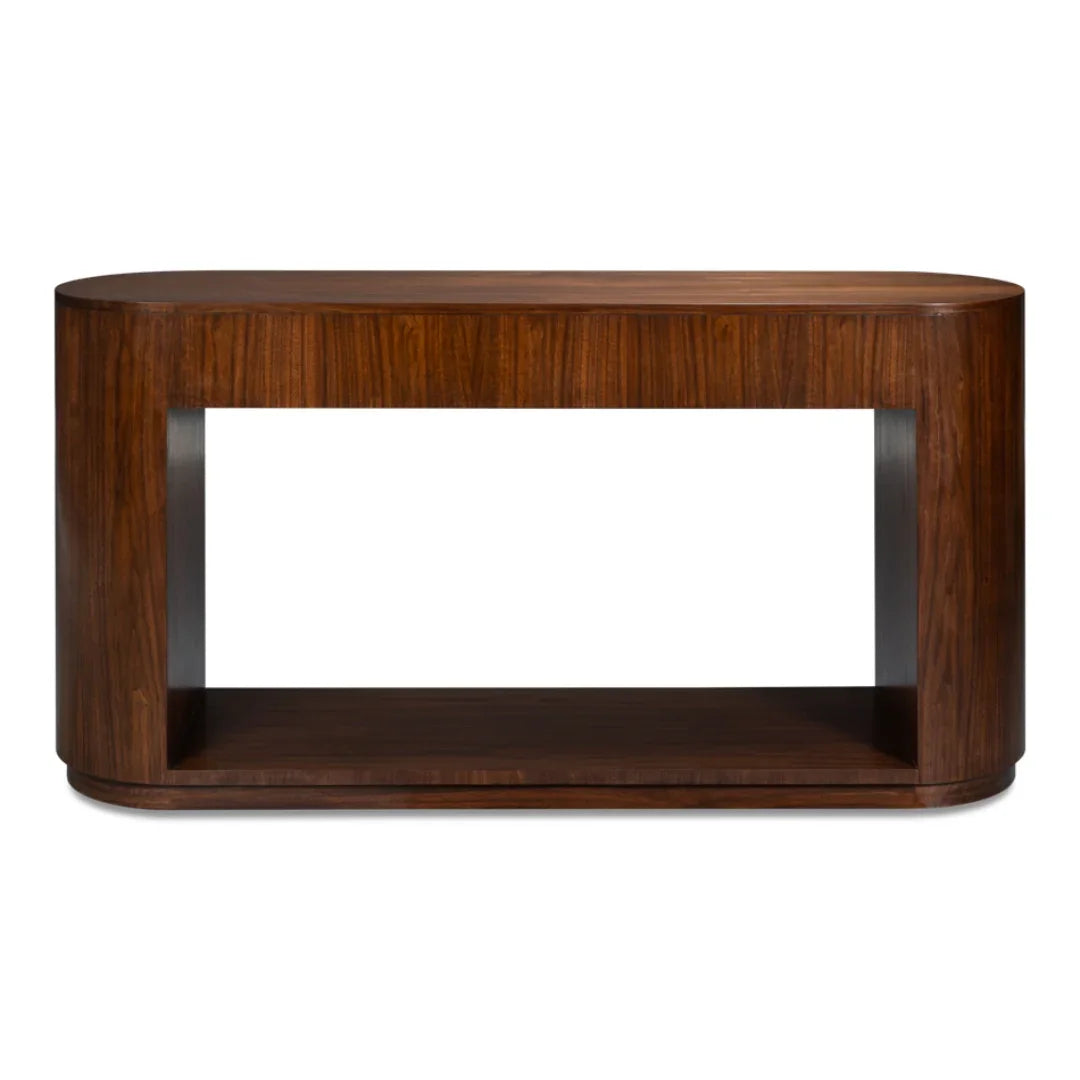 Oblong Dark Walnut Console Table