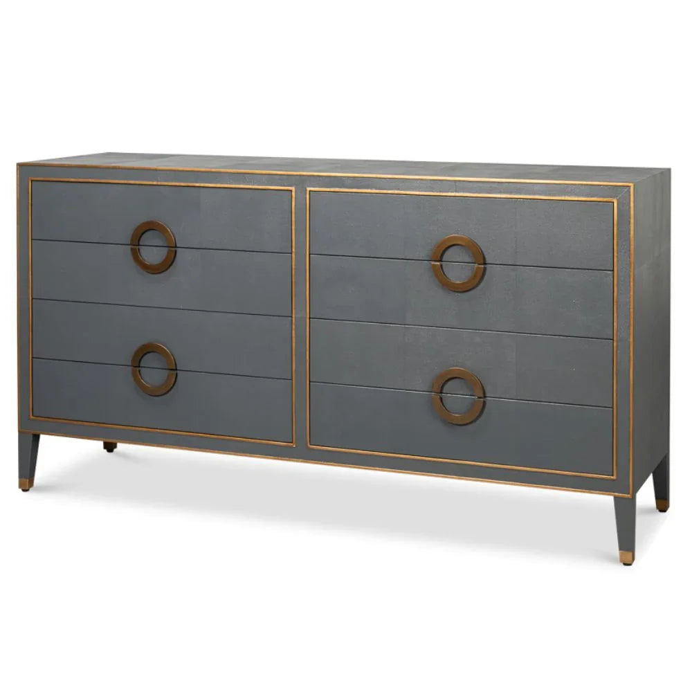 Grey Leather & Gold Glam Chest