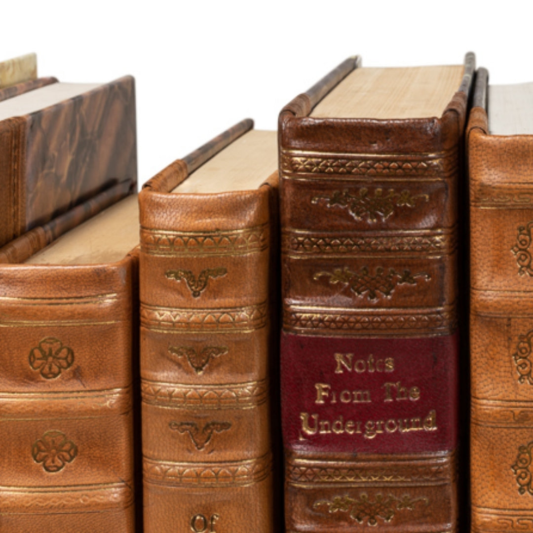Decorative Gilt-Spine Faux Books, Set of 24