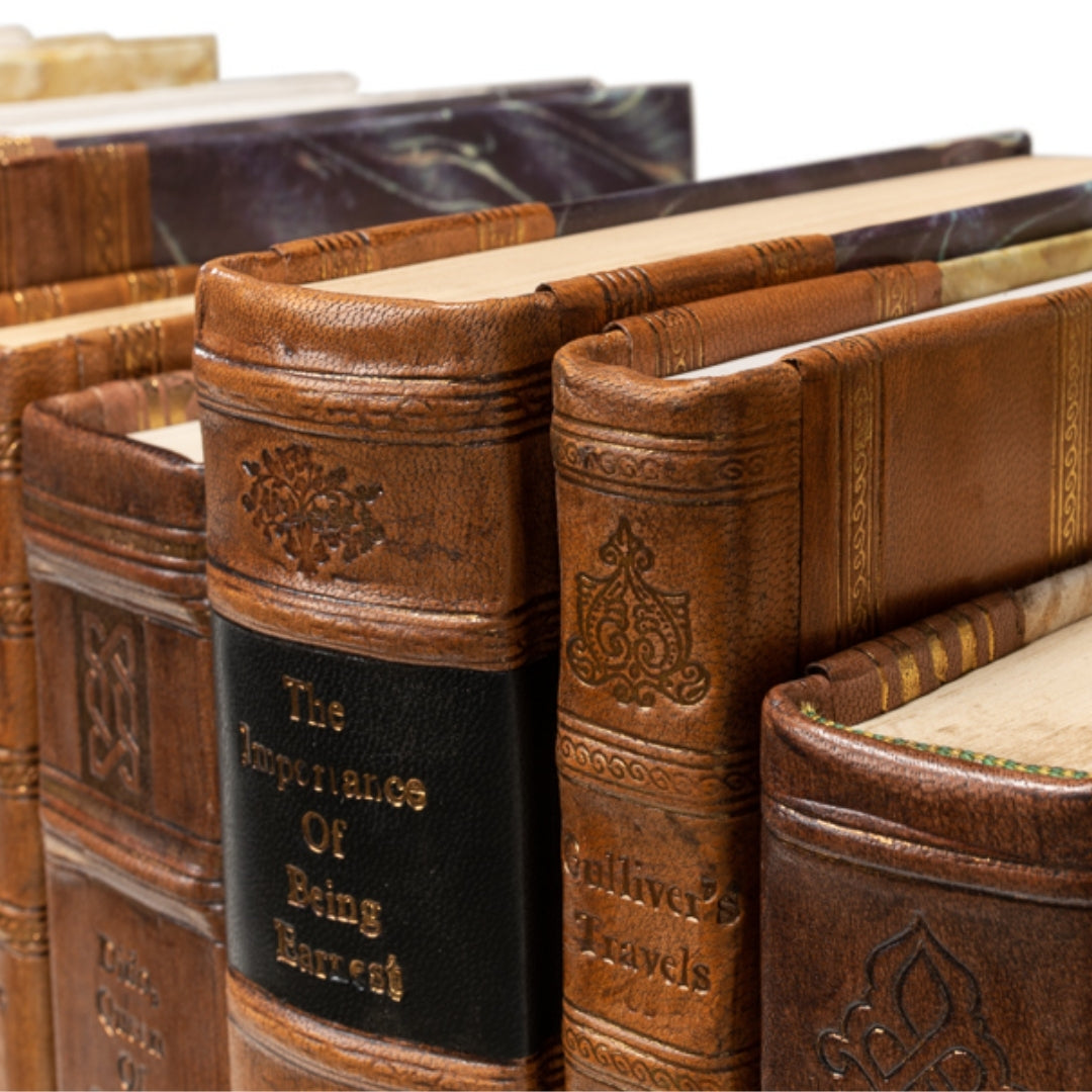 Decorative Gilt-Spine Faux Books, Set of 24
