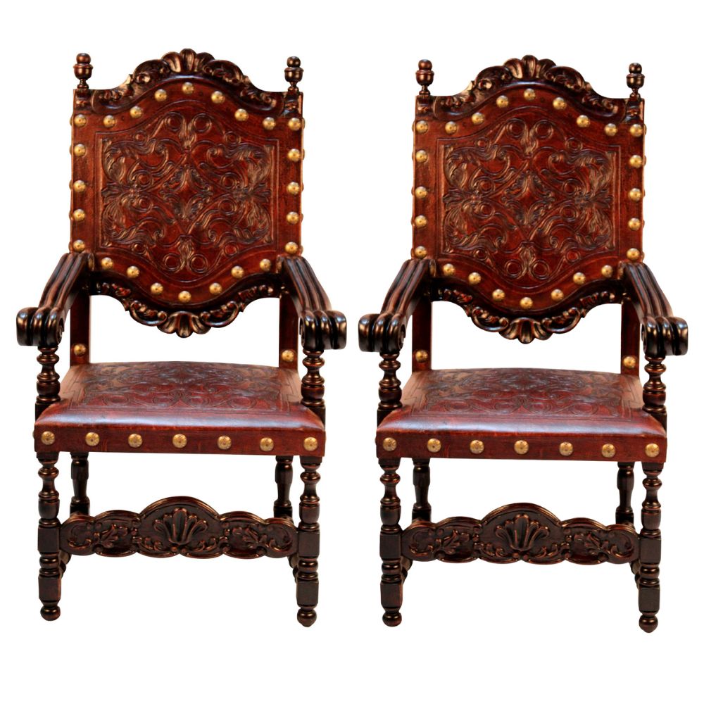 Del Rey Wood & Leather Arm Chair