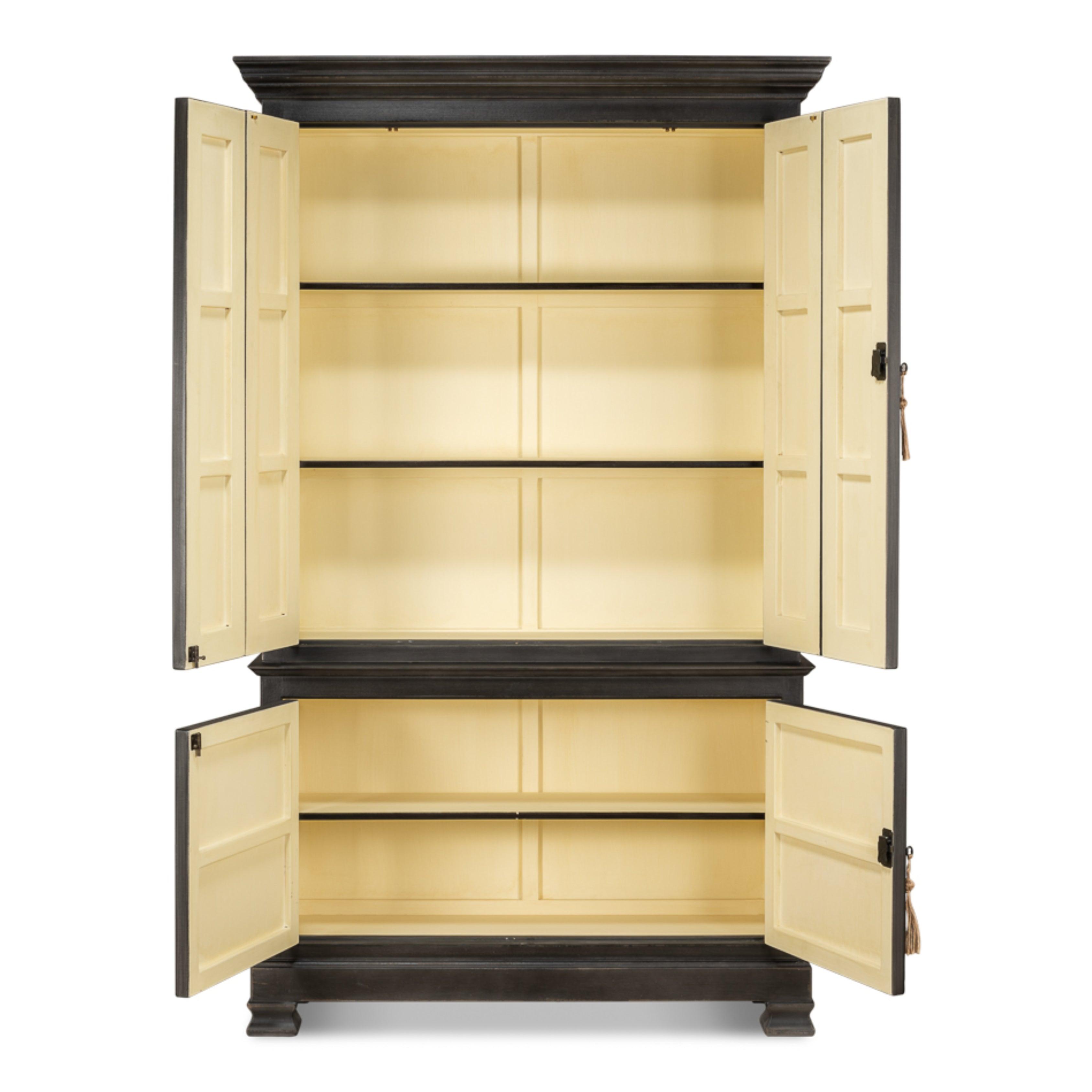Charcoal and Gold Trimmed Directoire Cabinet